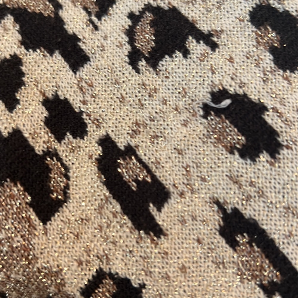 Vintage Lisa Ashley metallic tiger sweater.  Full front zipper.  Size Large. - Picture 6 of 8